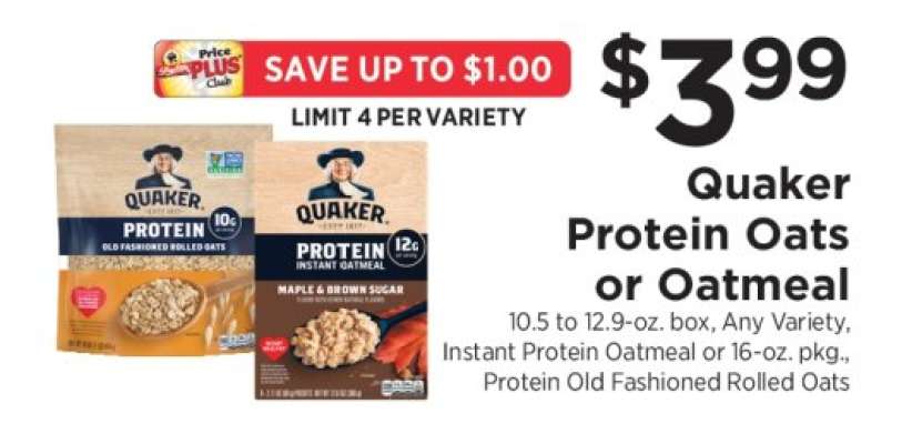 Quaker Protein Oats or Oatmeal