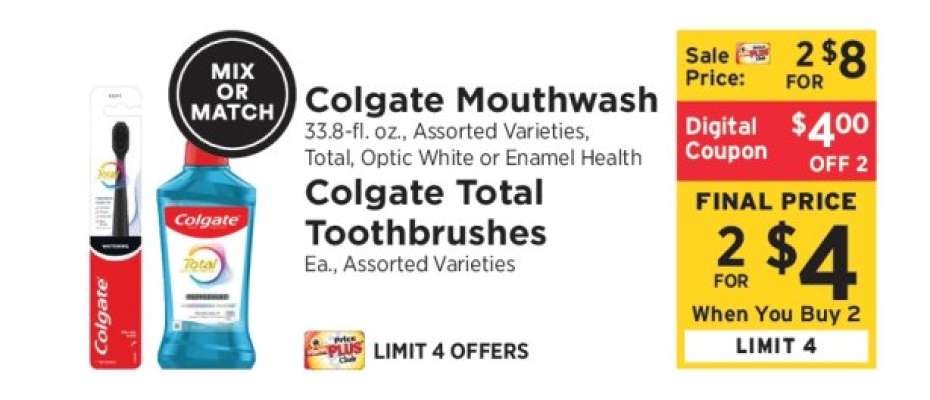 Colgate Mouthwash & Colgate Total Toothbrushes