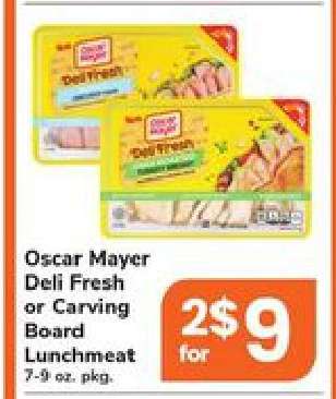 Oscar Mayer Deli Fresh or Carving Board Lunchmeat