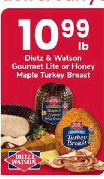 Dietz & Watson Gourmet Lite or Honey Maple Turkey Breast