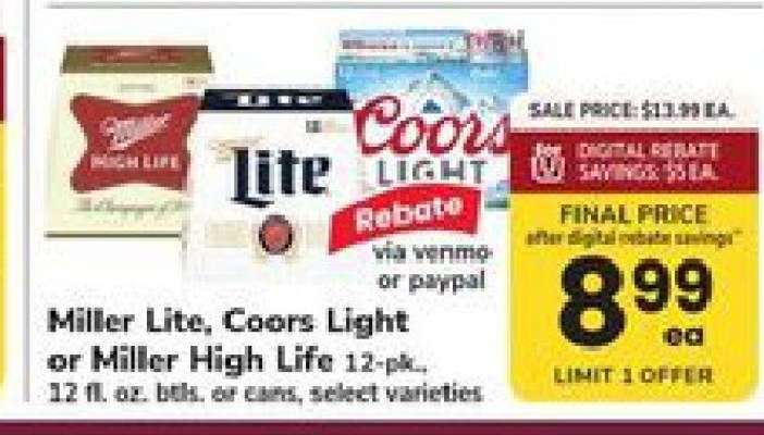 Miller Lite, Coors Light or Miller High Life