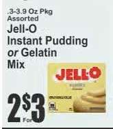 Jell-O Instant Pudding or Gelatin Mix
