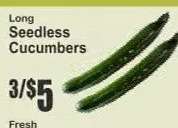Long Seedless Cucumbers