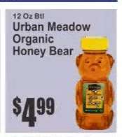 Urban Meadow Organic Honey Bear