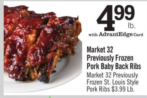 Market 32 Previously Frozen Pork Baby Back Ribs