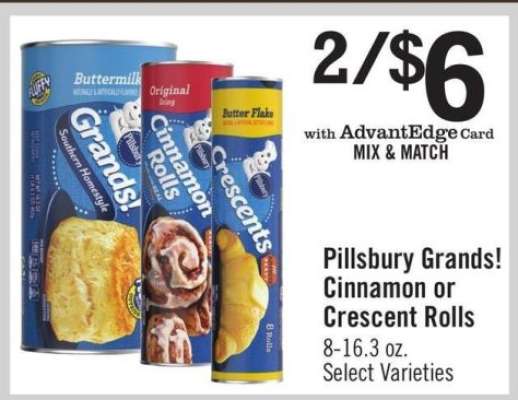 Pillsbury Grands, Cinnamon or Crescent Rolls