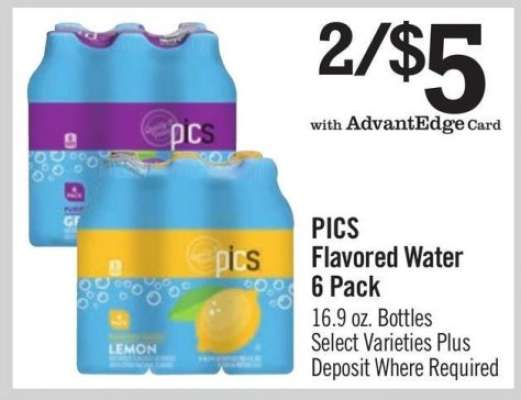 PICS Flavored Water 6 Pack