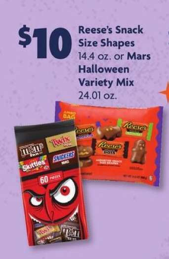 Reese's Snack Size Shapes or Mars Halloween Variety Mix