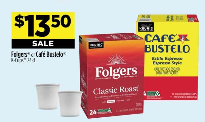 Folgers® or Café Bustelo® K-Cups®