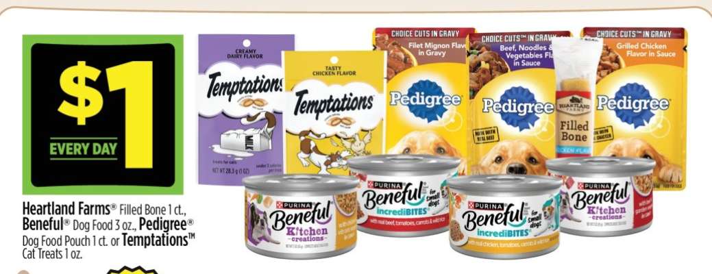 Heartland Farms, Beneful, Pedigree, Temptations