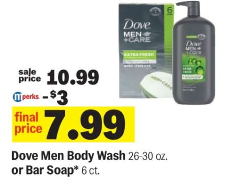 Dove Men Body Wash or Bar Soap