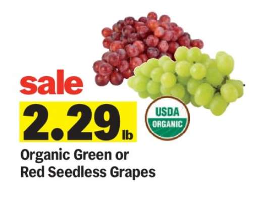 Organic Green or Red Seedless Grapes