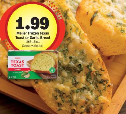 Meijer Frozen Texas Toast or Garlic Bread