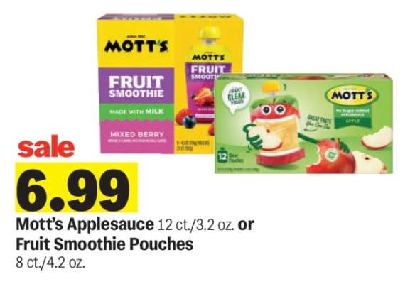 Mott's Applesauce or Fruit Smoothie Pouches