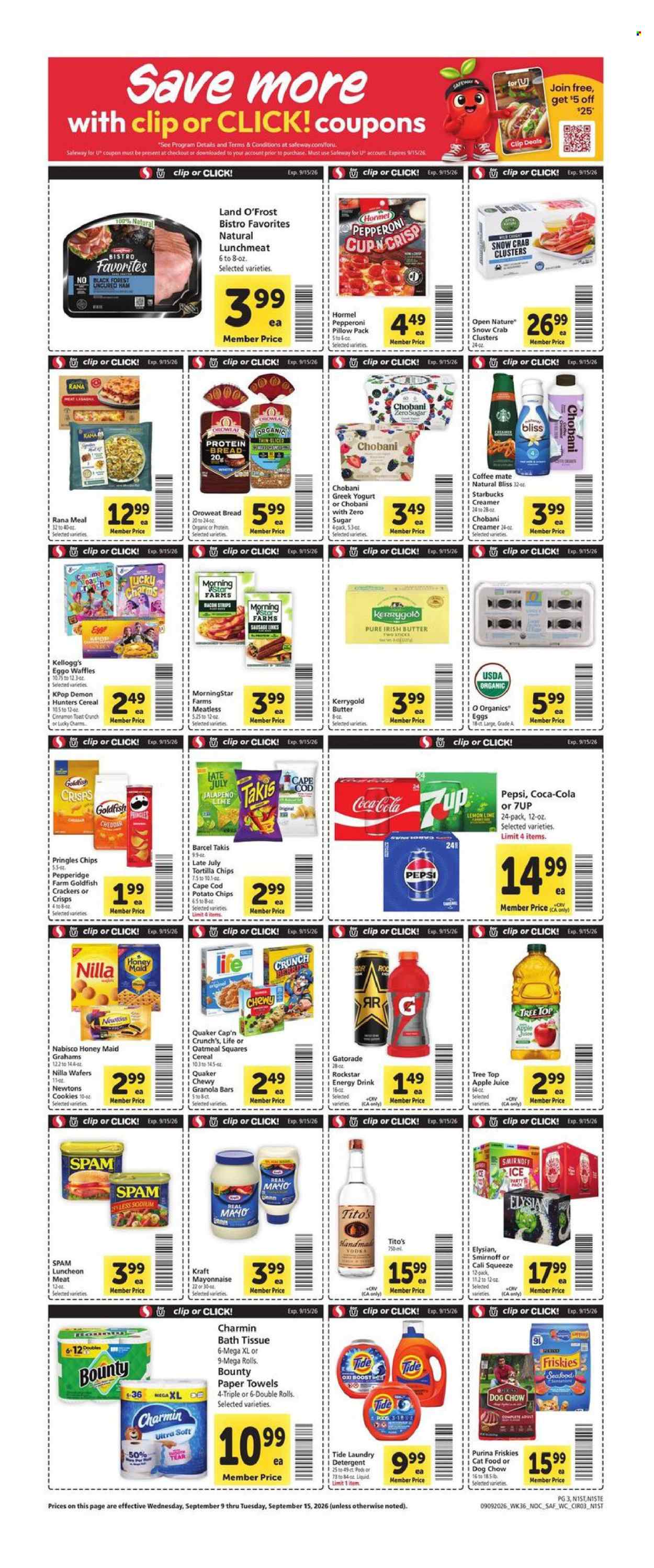 Safeway ad  - 09.09.2026 - 09.15.2026. Page 3