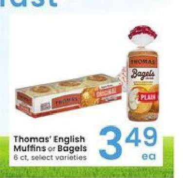 Thomas' English Muffins or Bagels