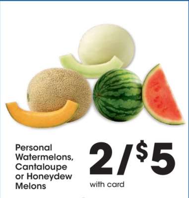 Personal Watermelons, Cantaloupe or Honeydew Melons