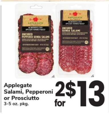 Applegate Salami, Pepperoni or Prosciutto