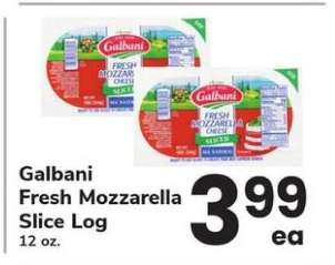 Galbani Fresh Mozzarella Slice Log