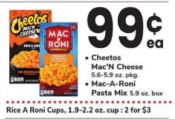 Cheetos Mac'N Cheese / Mac-A-Roni Pasta Mix