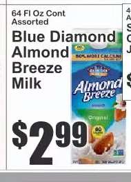 Blue Diamond Almond Breeze Milk