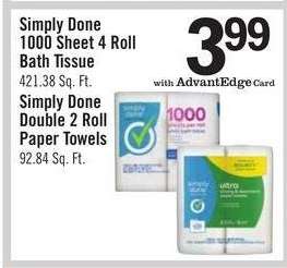 Simply Done 1000 Sheet 4 Roll Bath Tissue