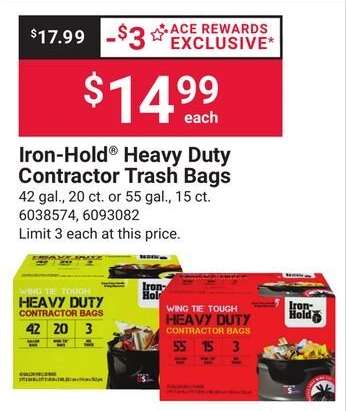 Iron-Hold Heavy Duty Contractor Trash Bags