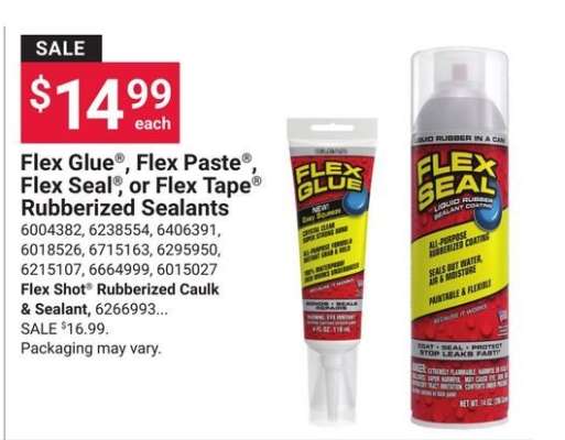 Flex Glue, Flex Paste, Flex Seal, Flex Tape Rubberized Sealants