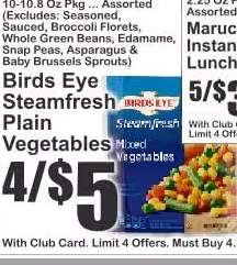 Birds Eye Steamfresh Plain Vegetables