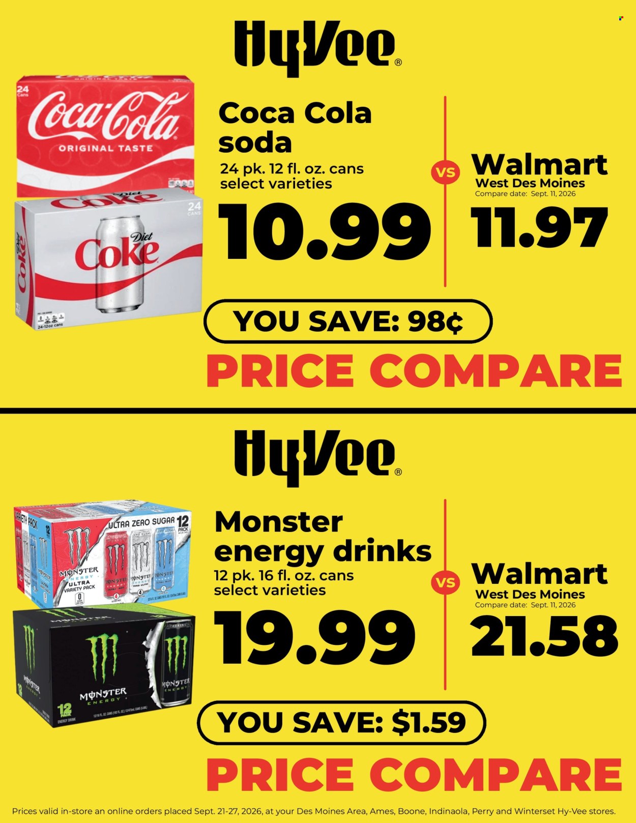 Hy-Vee ad  - 09.21.2026 - 09.27.2026. Page 1