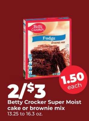Betty Crocker Super Moist cake or brownie mix