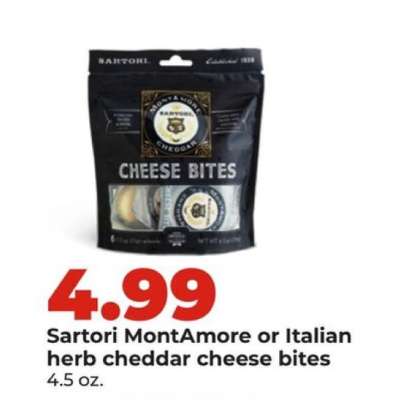 Sartori MontAmore or Italian herb cheddar cheese bites