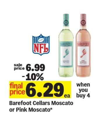 Barefoot Cellars Moscato or Pink Moscato