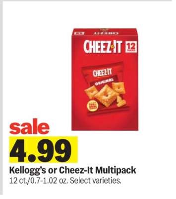 Kellogg’s or Cheez-It Multipack