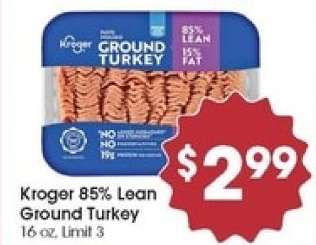 Kroger 85% Lean Ground Turkey