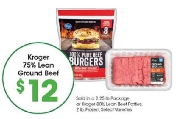 Kroger 75% Lean Ground Beef