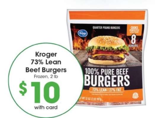 Kroger 73% Lean Beef Burgers