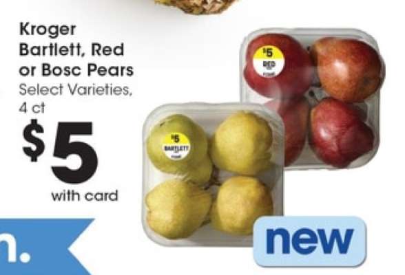 Kroger Bartlett, Red or Bosc Pears