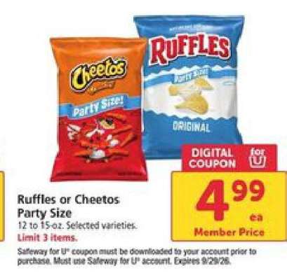 Ruffles or Cheetos Party Size