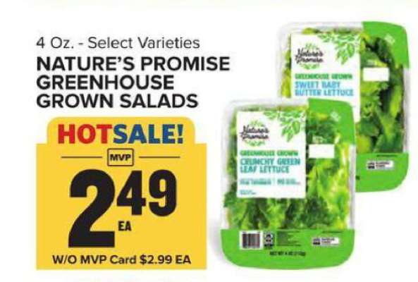 NATURE'S PROMISE GREENHOUSE GROWN SALADS