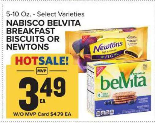 Nabisco Belvita Breakfast Biscuits or Newtons