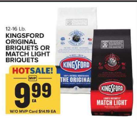 Kingsford Original Briquets or Match Light Briquets