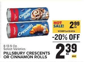 Pillsbury Crescents or Cinnamon Rolls*