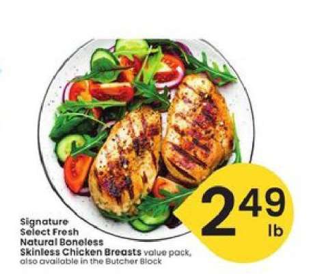 Signature Select Fresh Natural Boneless Skinless Chicken Breasts