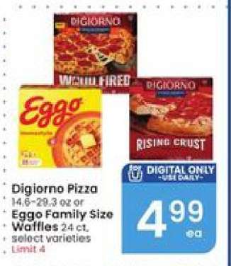 Digiorno Pizza or Eggo Family Size Waffles