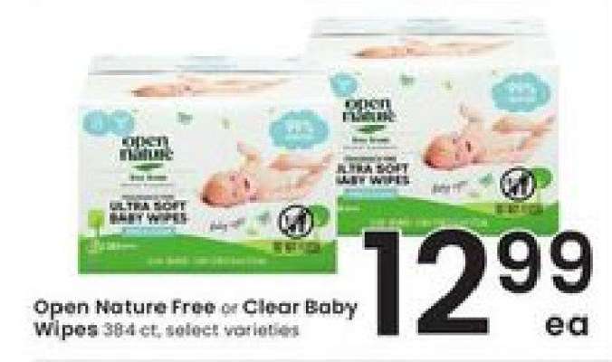 Open Nature Free or Clear Baby Wipes