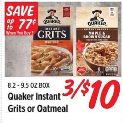 Quaker Instant Grits or Oatmeal