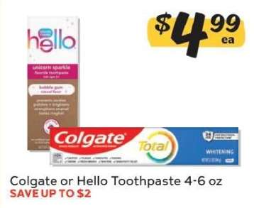 Colgate or Hello Toothpaste
