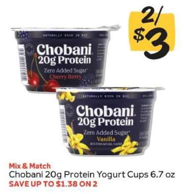 Chobani 20g Protein Yogurt Cups 6.7 oz