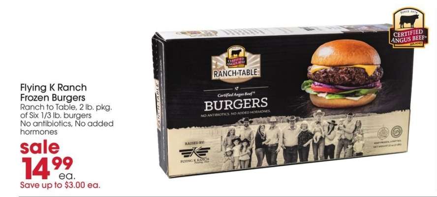 Flying K Ranch Frozen Burgers
